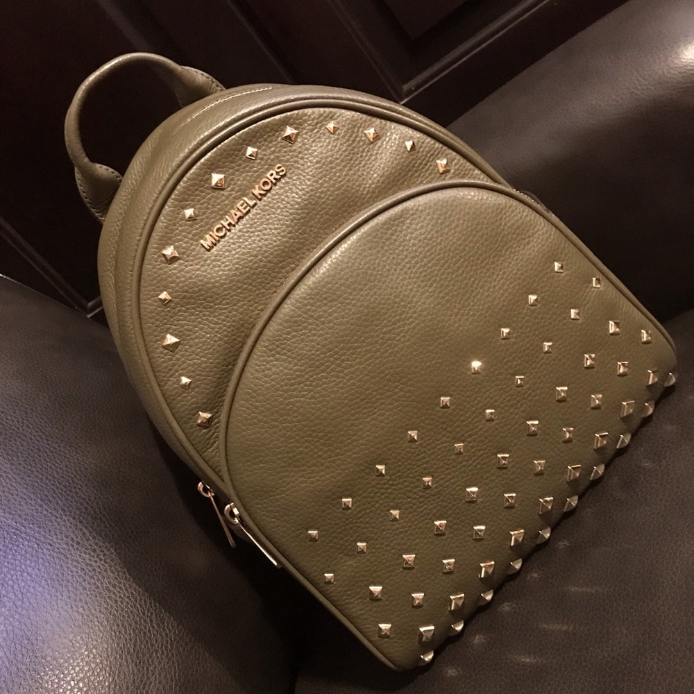 Michael Kors Leather Gold Studded Backpack